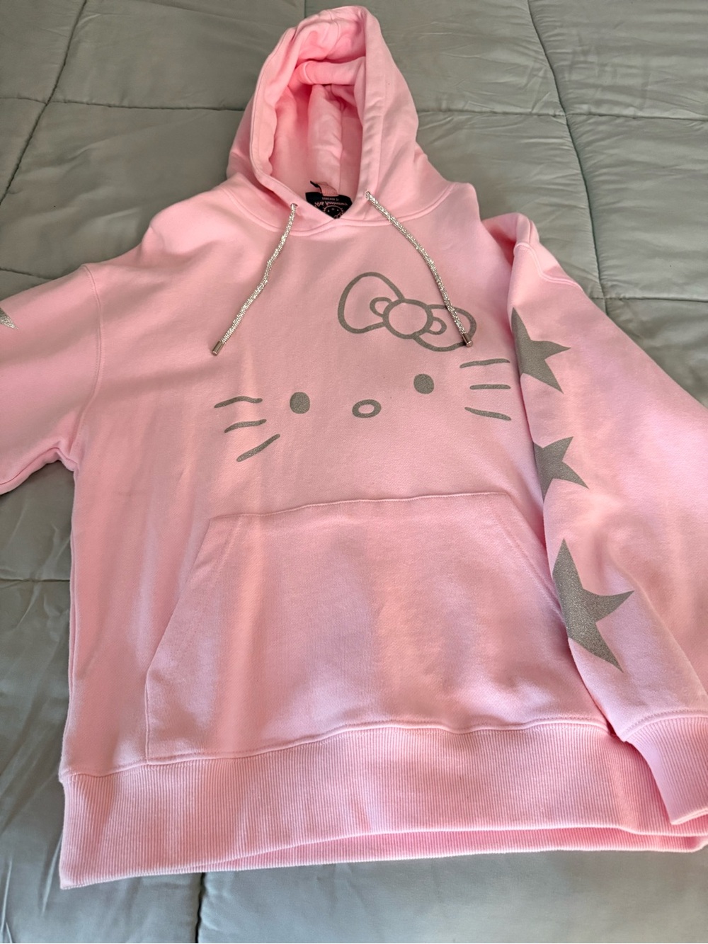 50th Anniversary Forever 21 Pink Hello Kitty Graphic Hoodie Sweatshirt